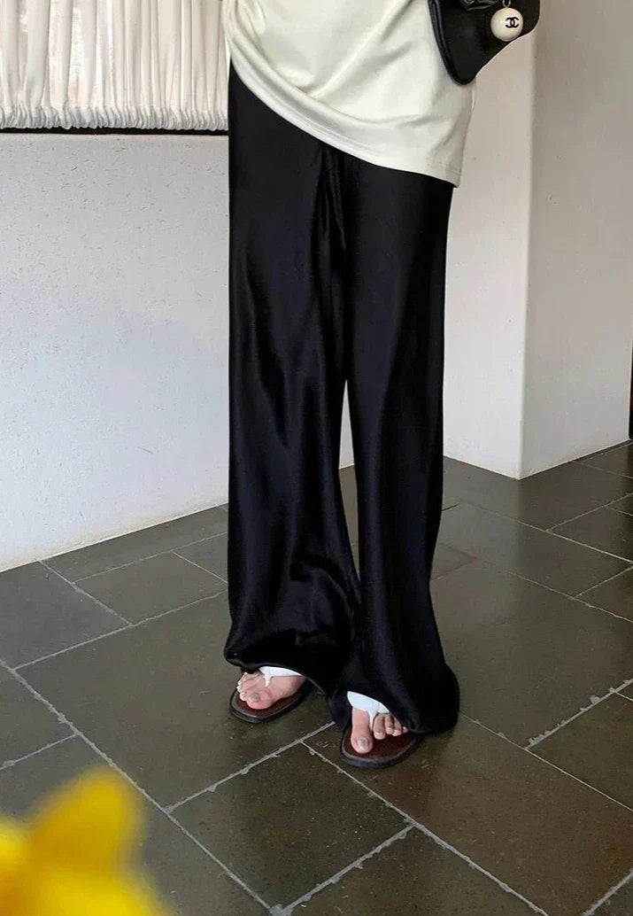 Alura Satin Wide-Leg Pants