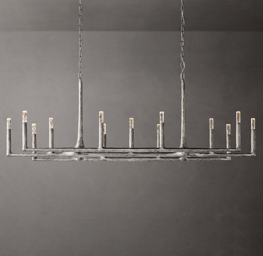 Thaddeus Forged Brass Linear Chandelier