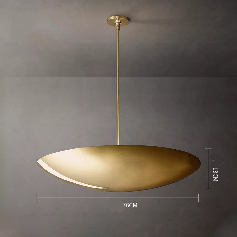 Wide Copper Saucer Pendant