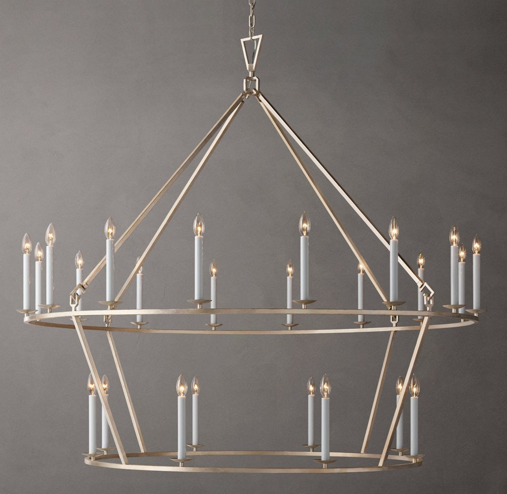 19th-Century English Openwork Two-Tier Round Chandelier