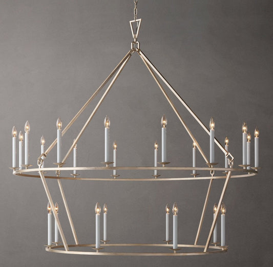 19th-Century English Openwork Two-Tier Round Chandelier