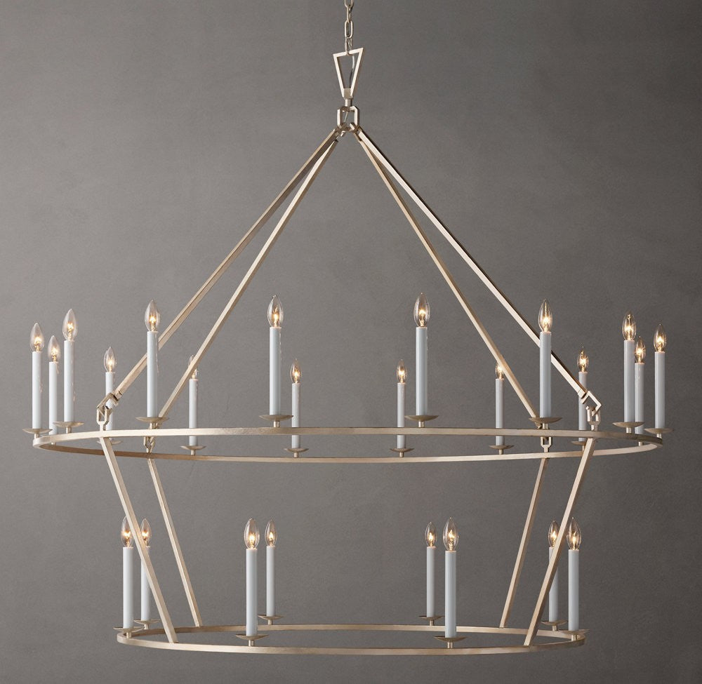 19th-Century English Openwork Two-Tier Round Chandelier