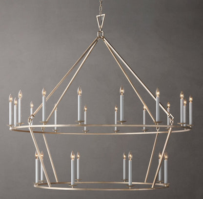 19th-Century English Openwork Two-Tier Round Chandelier