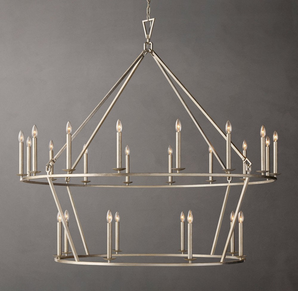 19th-Century English Openwork Two-Tier Round Chandelier