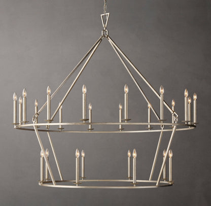 19th-Century English Openwork Two-Tier Round Chandelier