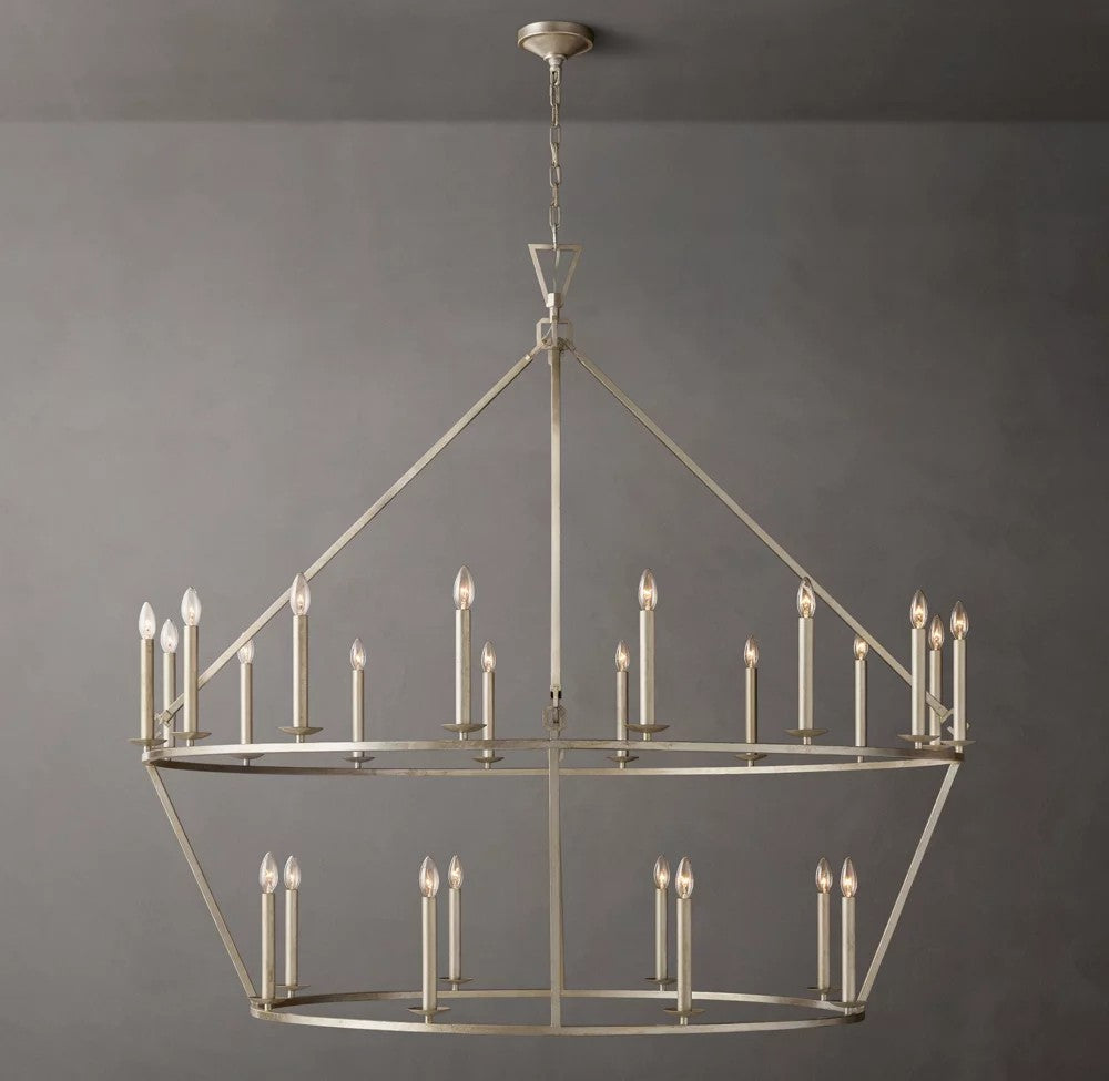 19th-Century English Openwork Two-Tier Round Chandelier