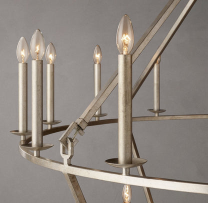 19th-Century English Openwork Two-Tier Round Chandelier