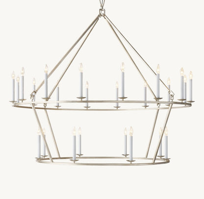 19th-Century English Openwork Two-Tier Round Chandelier