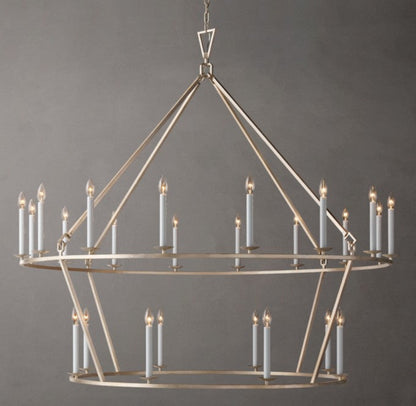 19th-Century English Openwork Two-Tier Round Chandelier