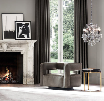 19th-Century Rococo Iron and Crystal Round Chandelier