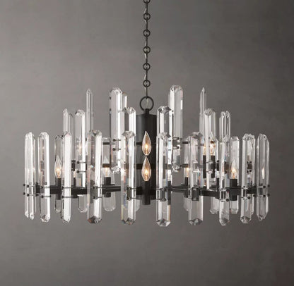 Bonnington Brass and Crystal Round Chandelier