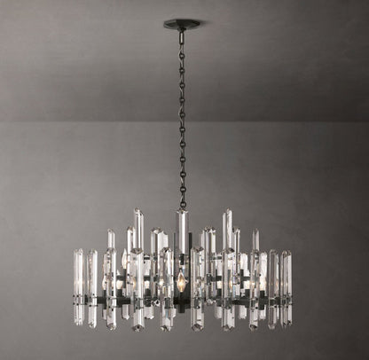 Bonnington Brass and Crystal Round Chandelier
