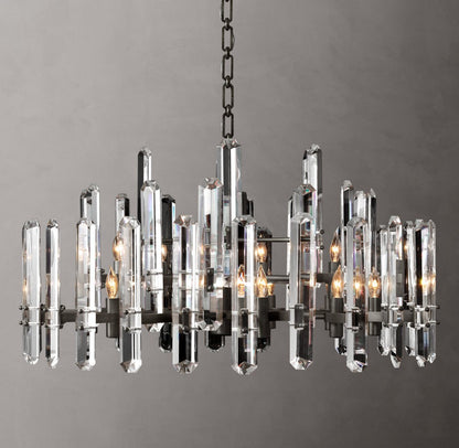 Bonnington Brass and Crystal Round Chandelier