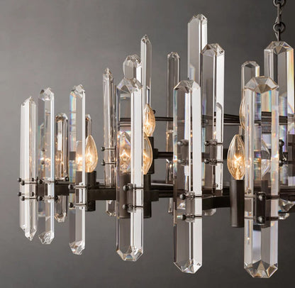 Bonnington Brass and Crystal Round Chandelier