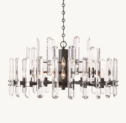 Bonnington Brass and Crystal Round Chandelier