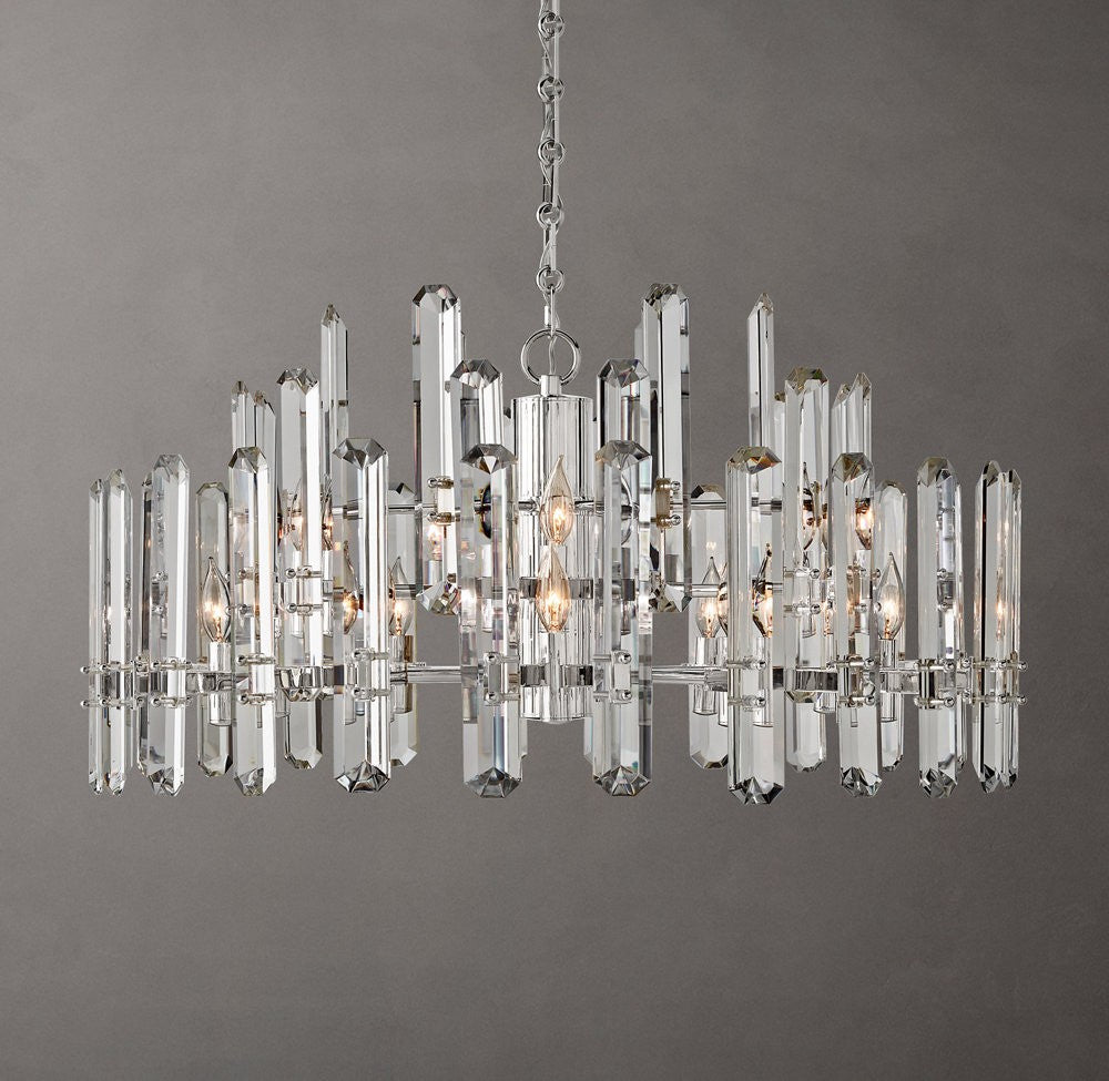 Bonnington Brass and Crystal Round Chandelier