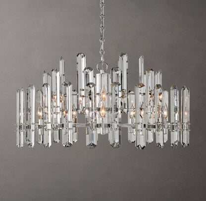 Bonnington Brass and Crystal Round Chandelier