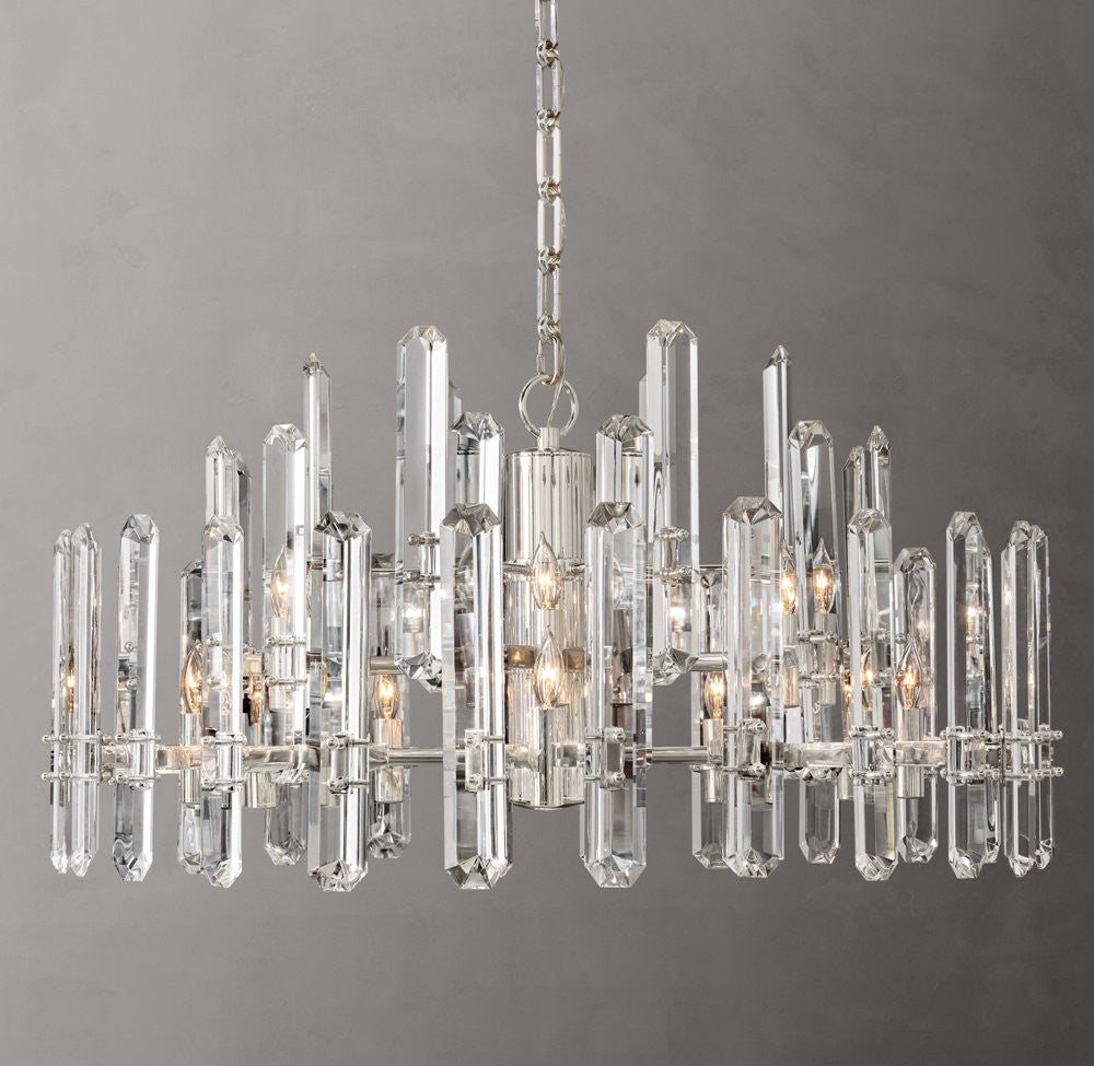 Bonnington Brass and Crystal Round Chandelier