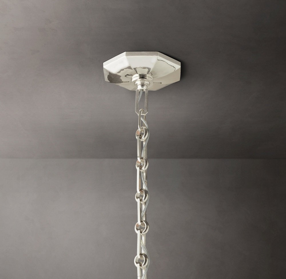 Bonnington Brass and Crystal Round Chandelier