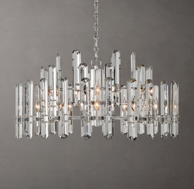 Bonnington Brass and Crystal Round Chandelier