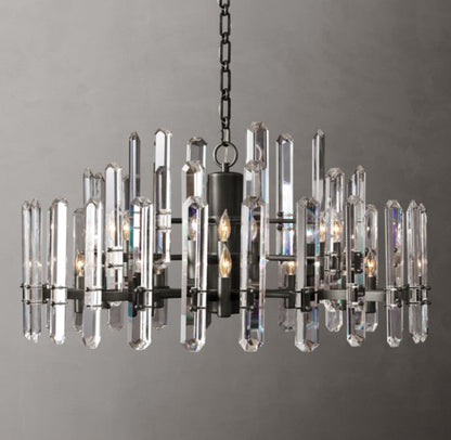 Bonnington Brass and Crystal Round Chandelier