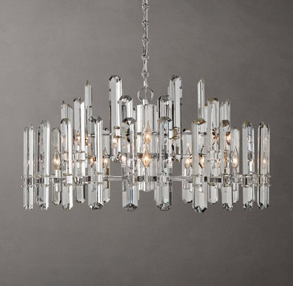 Bonnington Brass and Crystal Round Chandelier