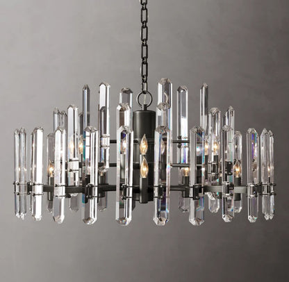 Bonnington Brass and Crystal Round Chandelier