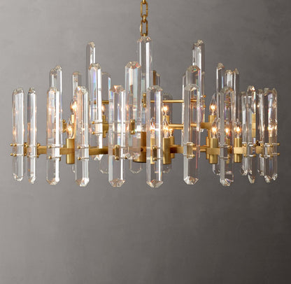 Bonnington Brass and Crystal Round Chandelier