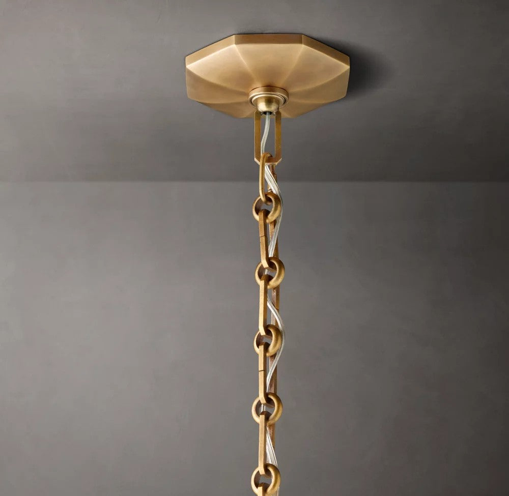 Bonnington Brass and Crystal Round Chandelier