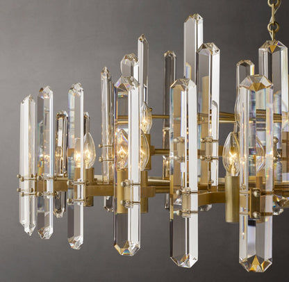 Bonnington Brass and Crystal Round Chandelier