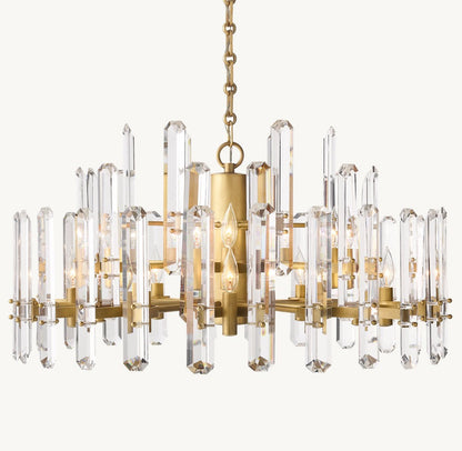 Bonnington Brass and Crystal Round Chandelier
