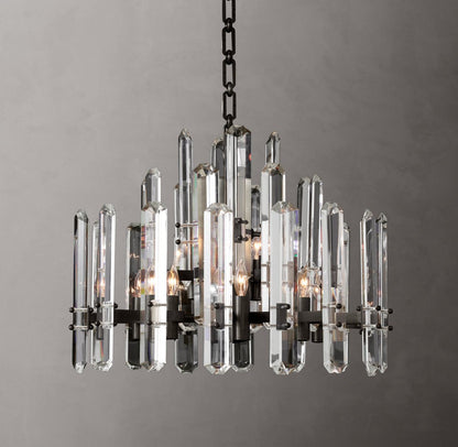 Bonnington Brass and K9 Crystal Round Chandelier