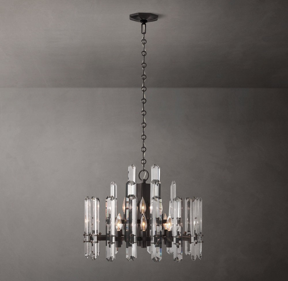 Bonnington Brass and K9 Crystal Round Chandelier
