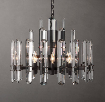 Bonnington Brass and K9 Crystal Round Chandelier
