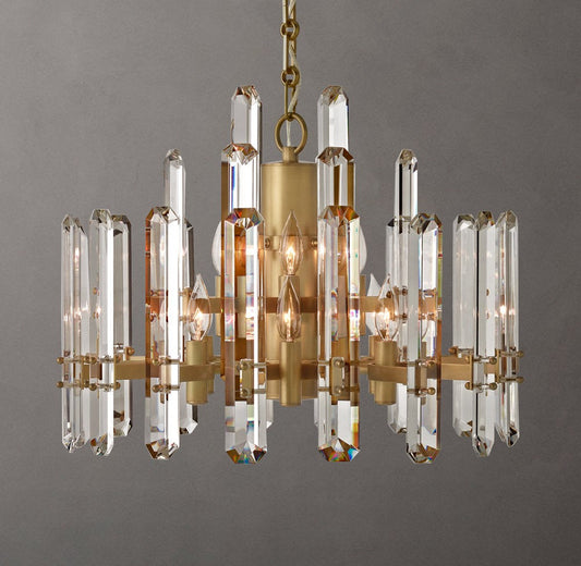Bonnington Brass and K9 Crystal Round Chandelier
