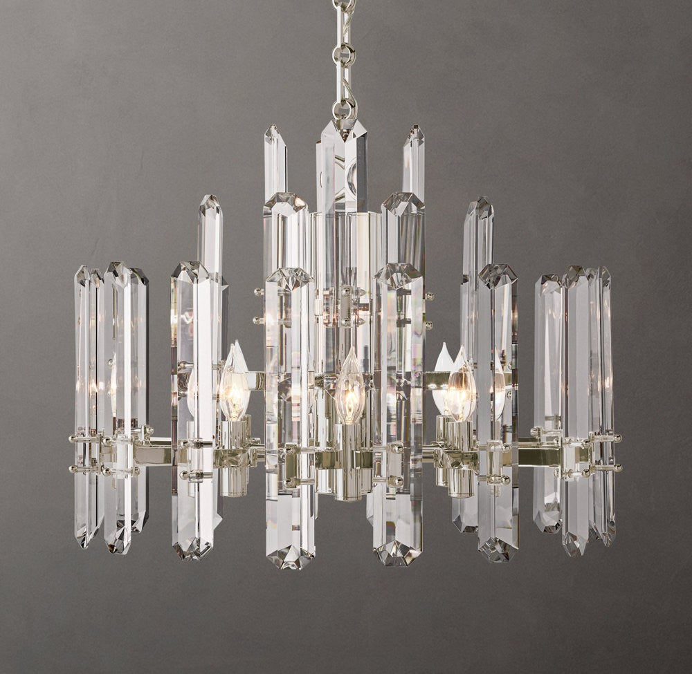 Bonnington Brass and K9 Crystal Round Chandelier