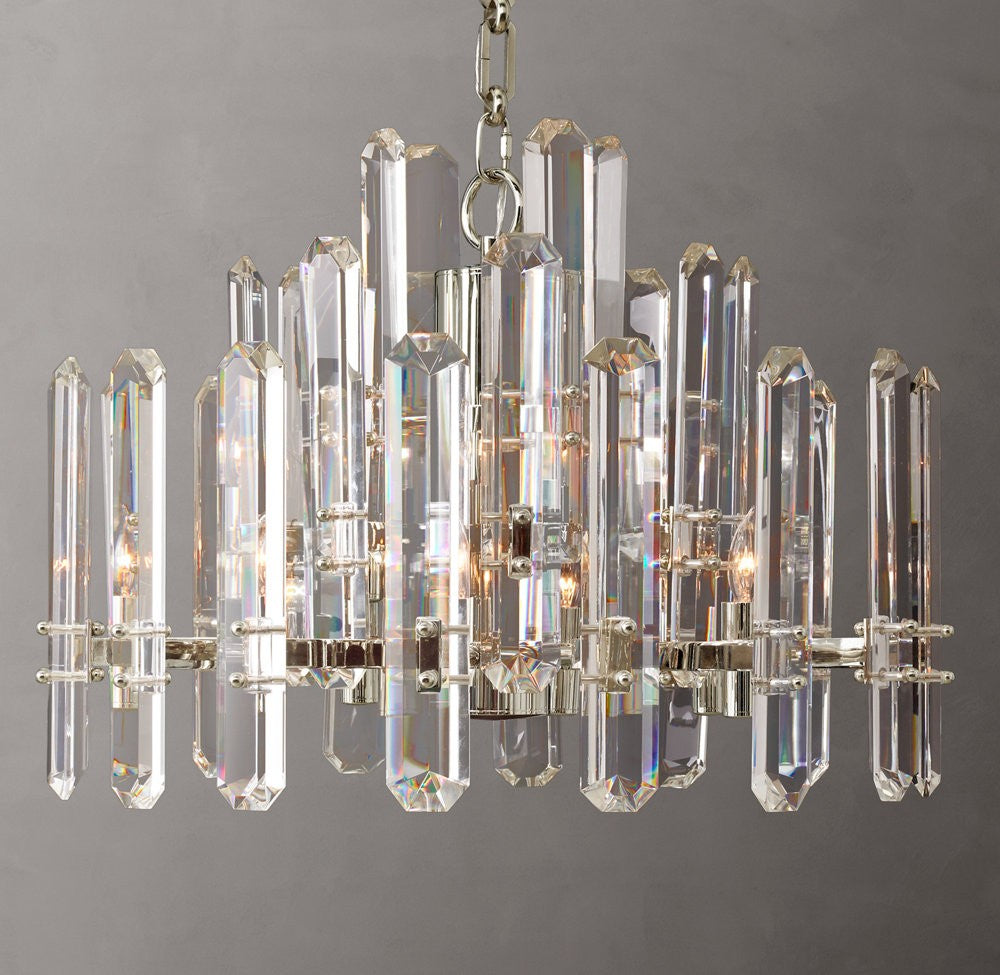 Bonnington Brass and K9 Crystal Round Chandelier