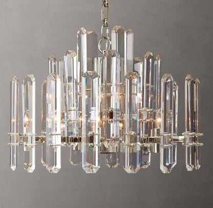 Bonnington Brass and K9 Crystal Round Chandelier