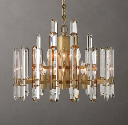 Bonnington Brass and K9 Crystal Round Chandelier