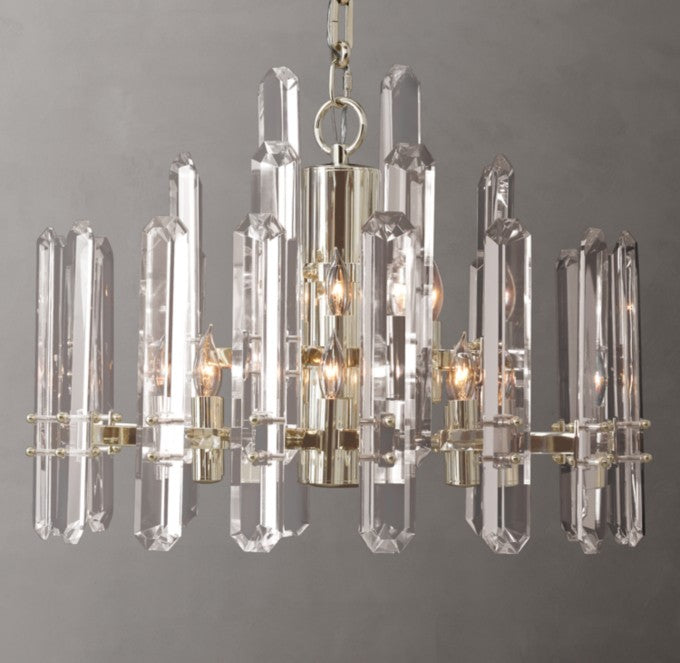 Bonnington Brass and K9 Crystal Round Chandelier