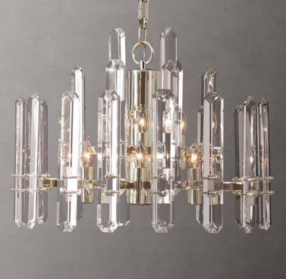 Bonnington Brass and K9 Crystal Round Chandelier