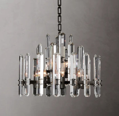 Bonnington Brass and K9 Crystal Round Chandelier