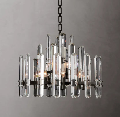 Bonnington Brass and K9 Crystal Round Chandelier