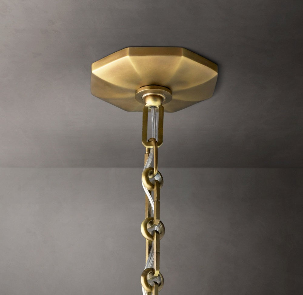 Bonnington Brass and K9 Crystal Round Chandelier