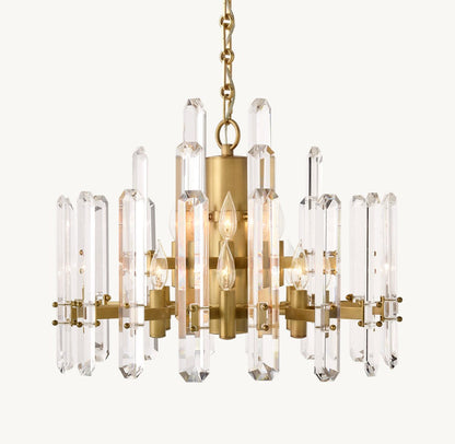 Bonnington Brass and K9 Crystal Round Chandelier