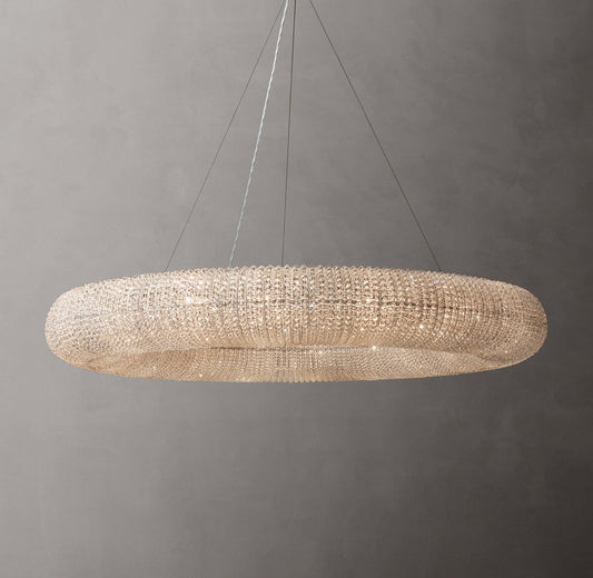 Crystal Halo Clear Glass LED Round Chandelier