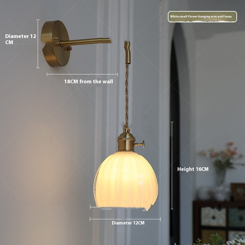 Flower Glass Bedside Sconce