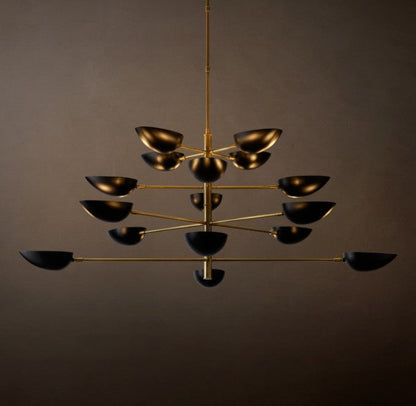 Graphic Steel Round Chandelier
