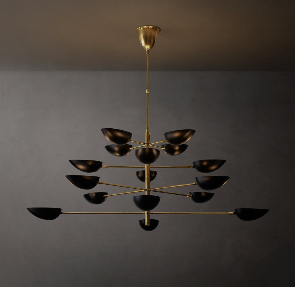 Graphic Steel Round Chandelier
