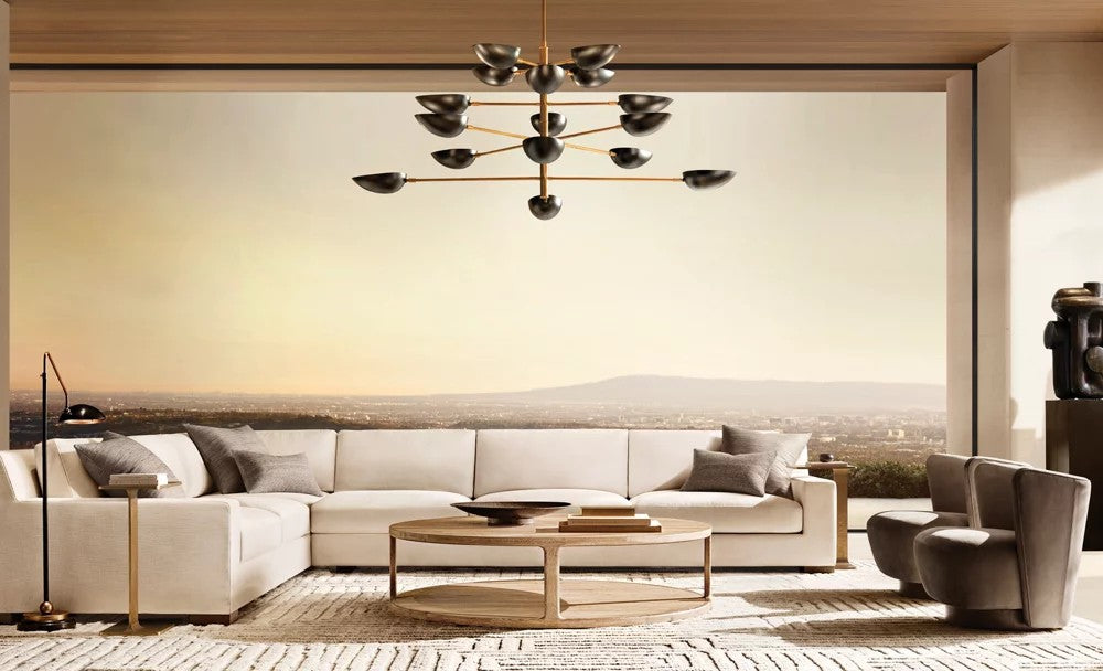 Graphic Steel Round Chandelier